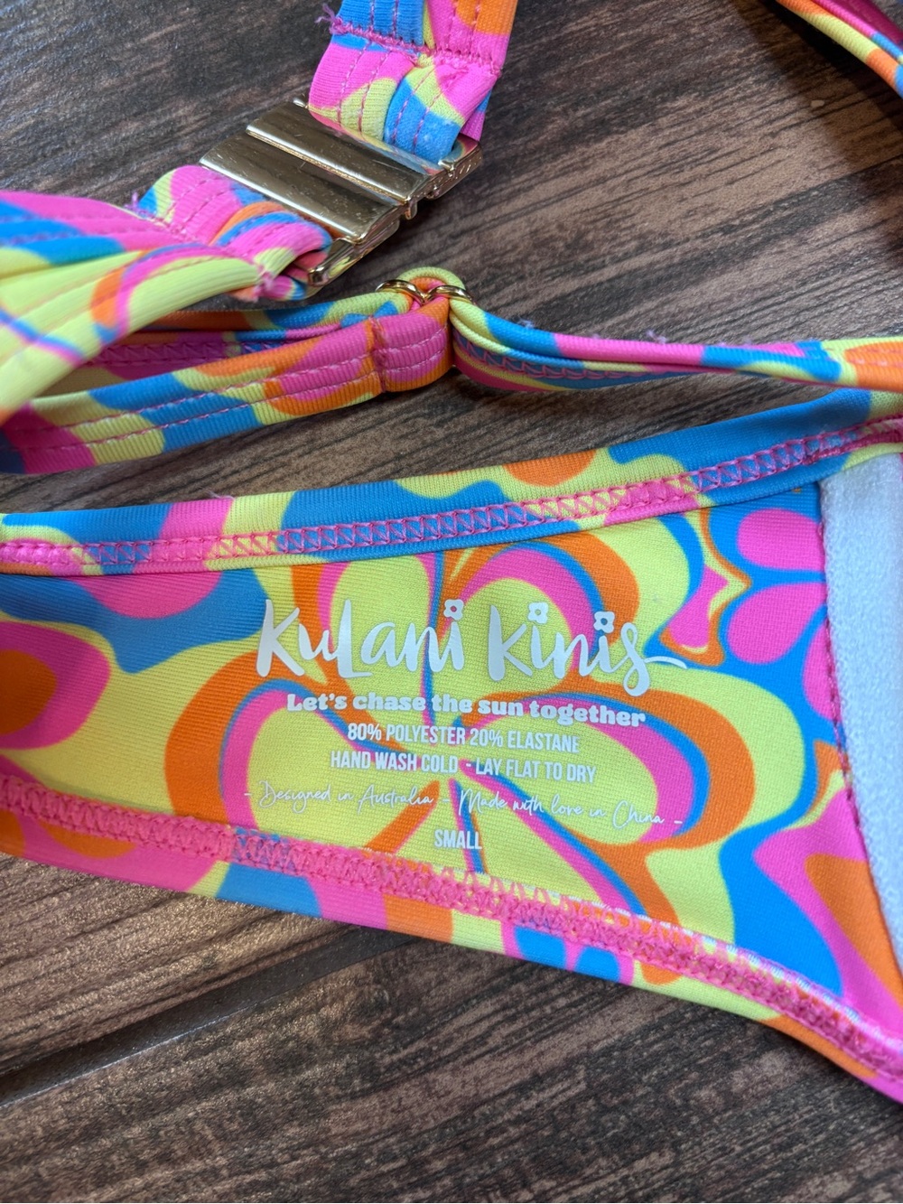 Kulani Kinis Floral Retro Two-Piece Bikini - Pink, Yellow, Blue, Orange - Picture 5 of 5